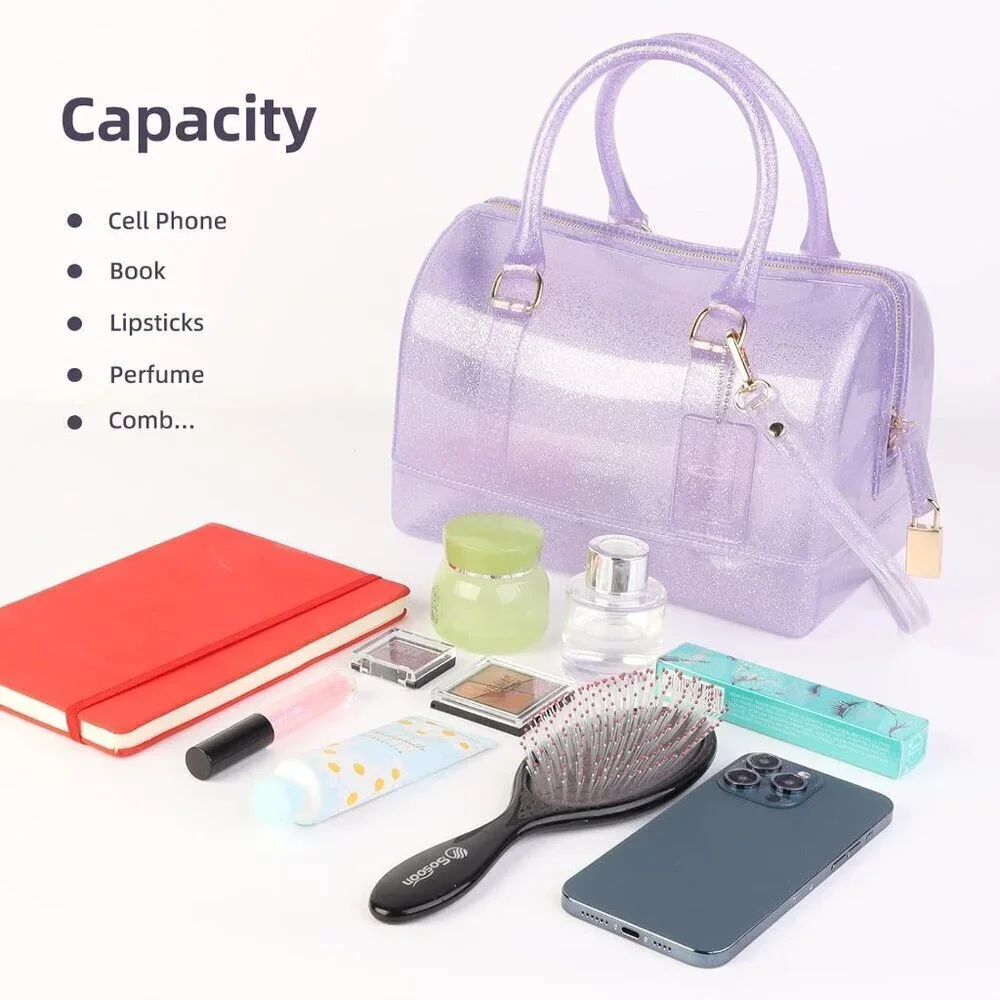 Summer Jelly Crystal Handbag PVC Transparent Purse Crossbody Clutch